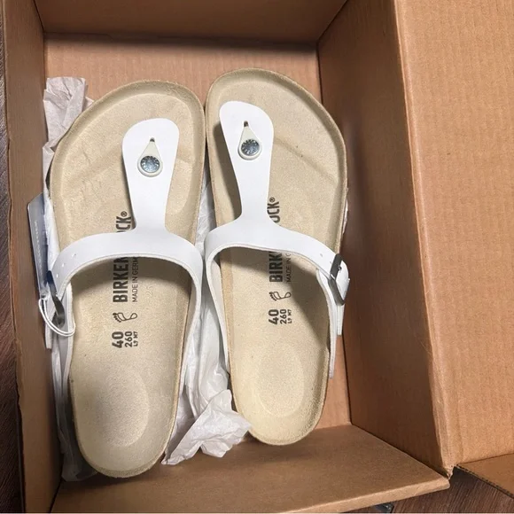 Birkenstock Gizeh White Regular Sandals - Women's 9.5 . EU 40 - Picture 6 of 6